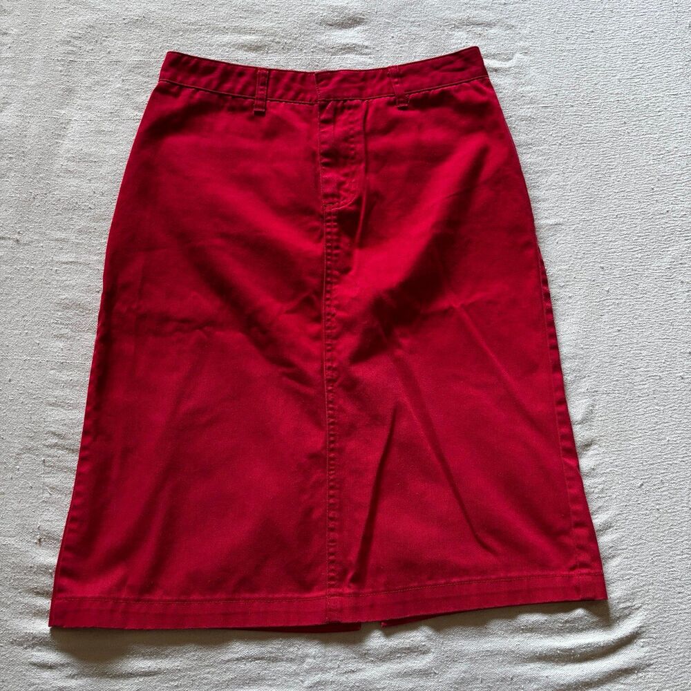Y2K Dickies Cherry Red Pencil Skirt